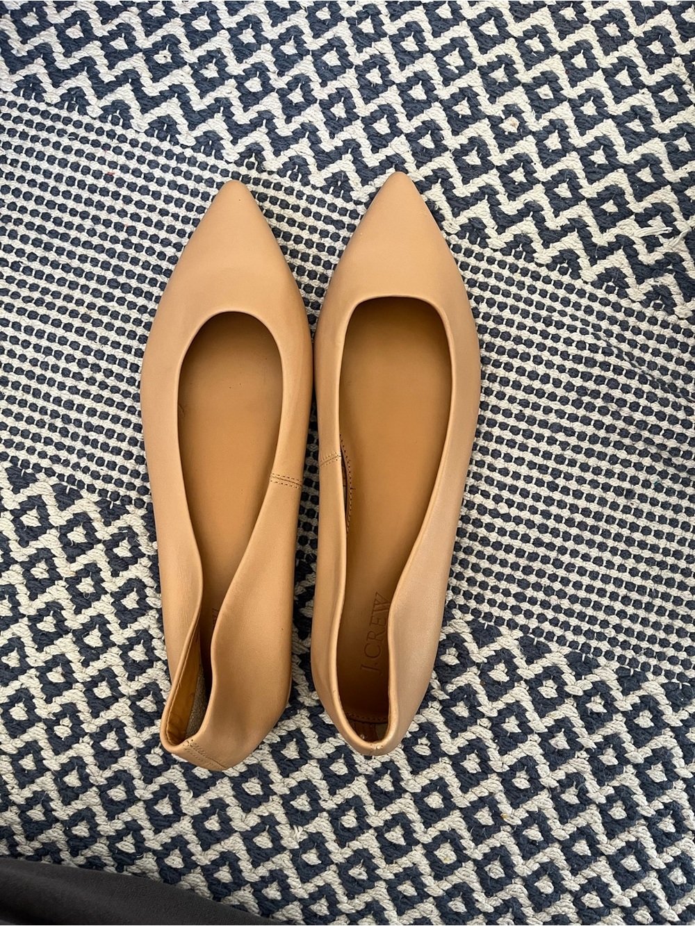 J. Crew Women's Camel Pointed-Toe Leather Flats